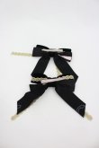 画像2: Angelic Pretty / レースハートチャームベルリボンクリップSet  黒Ｘゴールド I-26-02-28-172-AP-AC-SA-ZI (2)