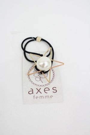 画像: axes femme / パールＸフレームヘアゴム  ゴールドＸ赤 I-26-02-28-185-AX-AC-SA-ZI