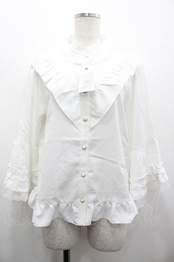 画像1: axes femme / 姫袖風フレア袖ブラウス F 白 I-26-02-28-019-AX-BL-SA-ZI (1)