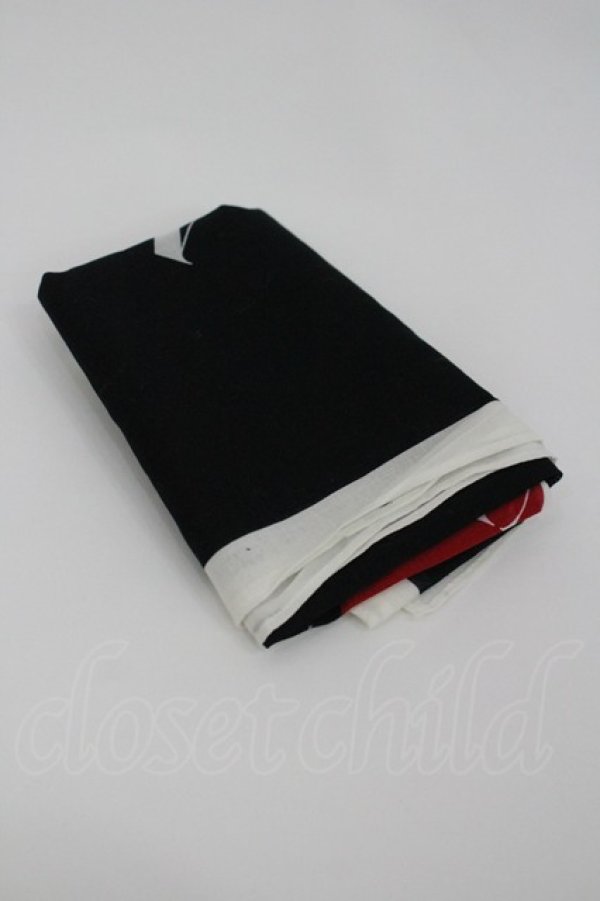 画像1: MEN'S KANEKO ISAO / ハートロゴプリントスカーフ  ブラック I-26-02-28-202-LO-ZA-SA-ZI (1)