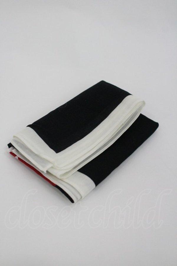 画像2: MEN'S KANEKO ISAO / ハートロゴプリントスカーフ  ブラック I-26-02-28-202-LO-ZA-SA-ZI (2)