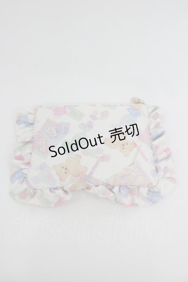 画像2: Nile Perch / BEARお菓子プリントポーチ  白Ｘカラフル I-26-02-28-205-LO-ZA-SA-ZI (2)