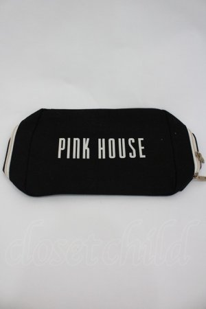 画像: PINK HOUSE / ロゴポーチ  黒Ｘ白 I-26-02-28-206-LO-ZA-SA-ZT0304X