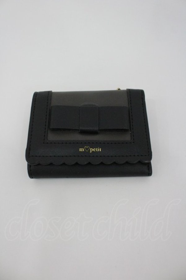 画像1: m petit by misako / 3つ折り財布  黒 I-26-02-28-208-LO-ZA-SA-ZI (1)