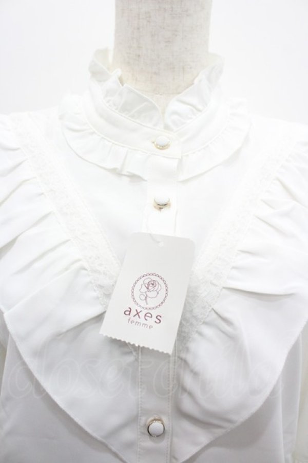 画像3: axes femme / 姫袖風フレア袖ブラウス F 白 I-26-02-28-019-AX-BL-SA-ZI (3)