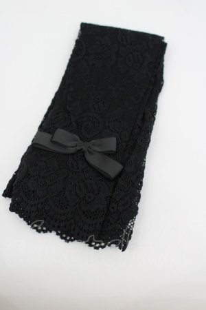 画像: m petit by misako / AMレースロングアームカバー  黒 I-26-02-28-212-LO-ZA-SA-ZT0304X