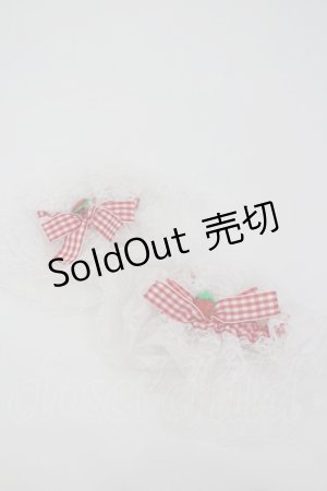 画像: Nile Perch / いちごリボンレースお袖とめ  白Ｘ赤 I-26-02-28-216-LO-ZA-SA-ZI