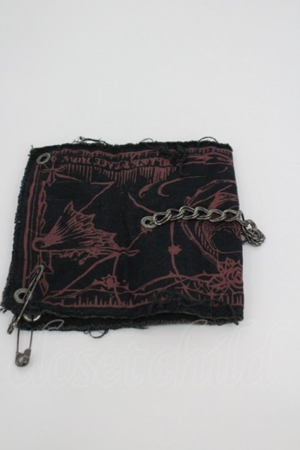 画像2: BPN / ドクロチェーンワッペン  黒Ｘ赤 I-26-02-28-219-GO-ZA-SA-ZI (2)