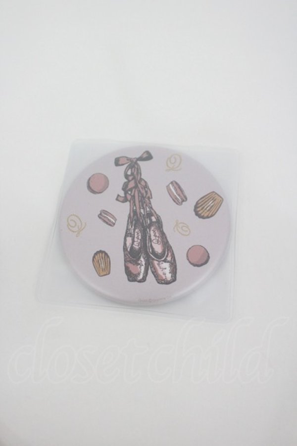 画像1: Q-pot. / ノベルティ缶ミラー トゥシューズ柄  ピンク I-26-02-28-226-QP-ZA-SA-ZI (1)