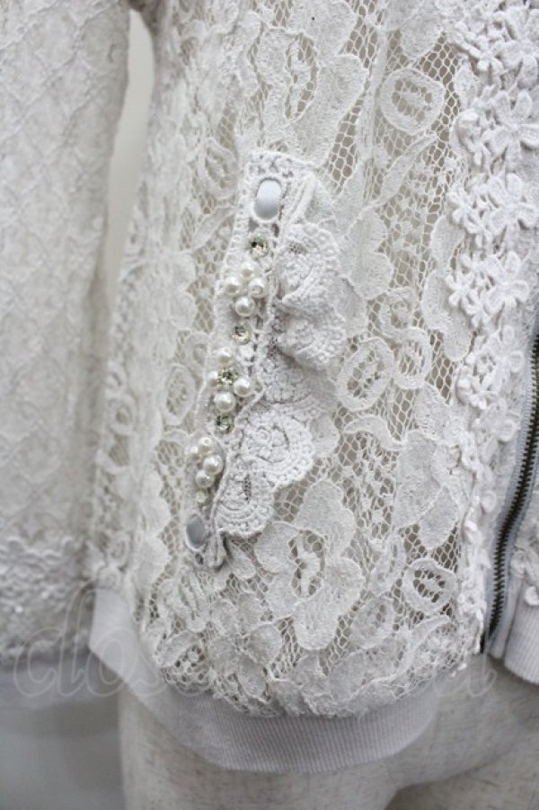 画像3: axes femme / はしごリボン&レースブルゾン  グレー I-26-02-28-023-AX-TO-SA-ZI (3)