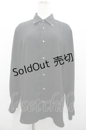 画像: AXES-X / カラーチップ&ローズ釦シャツ M 黒Ｘシルバー I-26-02-28-025-LO-BL-SA-ZI