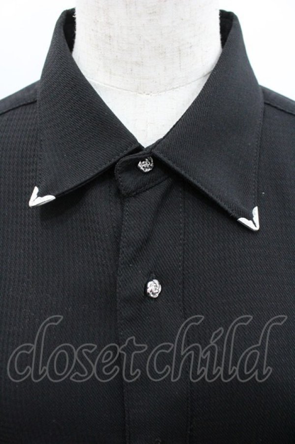 画像3: AXES-X / カラーチップ&ローズ釦シャツ M 黒Ｘシルバー I-26-02-28-025-LO-BL-SA-ZI (3)