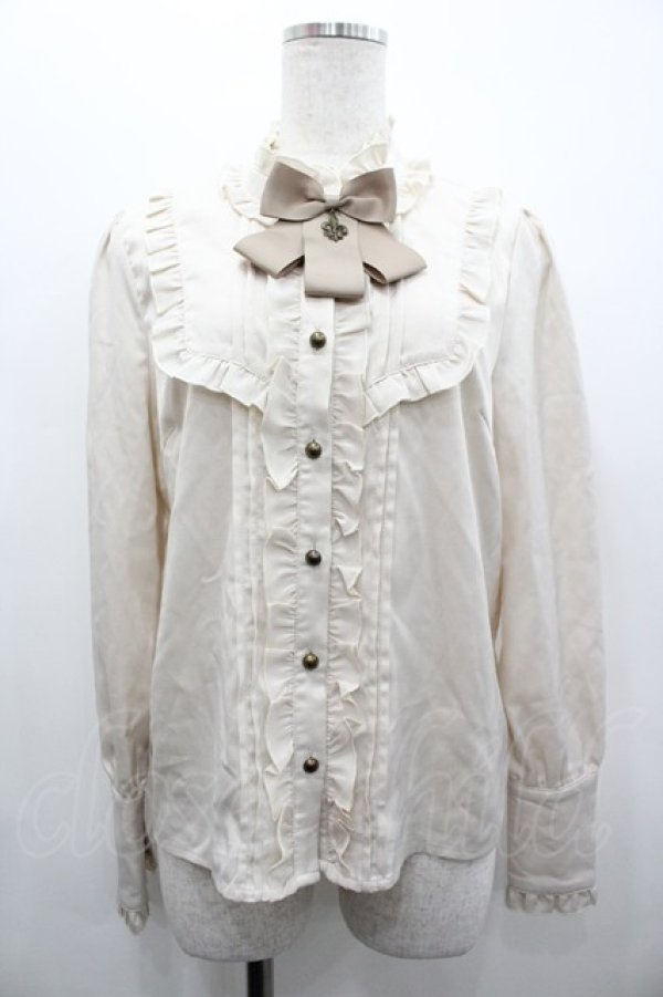 画像1: Amavel / フリルスタンドカラーブラウス F ベージュ I-26-02-28-003-CA-BL-TE-ZI (1)