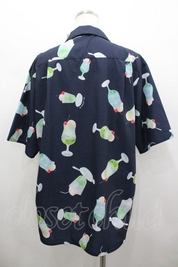 画像2: AXES-X / クリームソーダPT半袖シャツ  ネイビー I-26-02-28-027-LO-BL-SA-ZI (2)