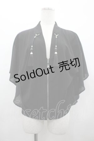 画像: AXES-X / 金剛力士ケープ羽織  黒Ｘ赤 I-26-02-28-030-LO-TO-SA-ZI