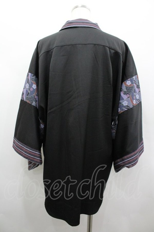 画像2: AXES-X / 和柄コラージュアロハシャツ M 黒 I-26-02-28-032-LO-BL-SA-ZI (2)