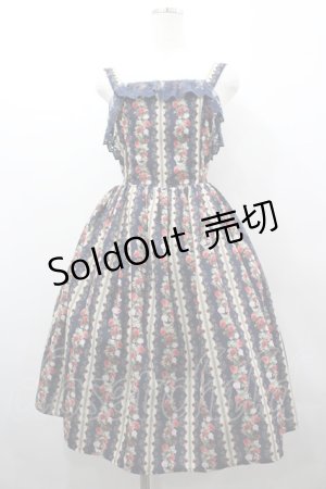 画像: axes femme kawaii / ローズベリーガーデンジャンパースカート  紺 I-26-03-02-034-AX-OP-SA-ZI