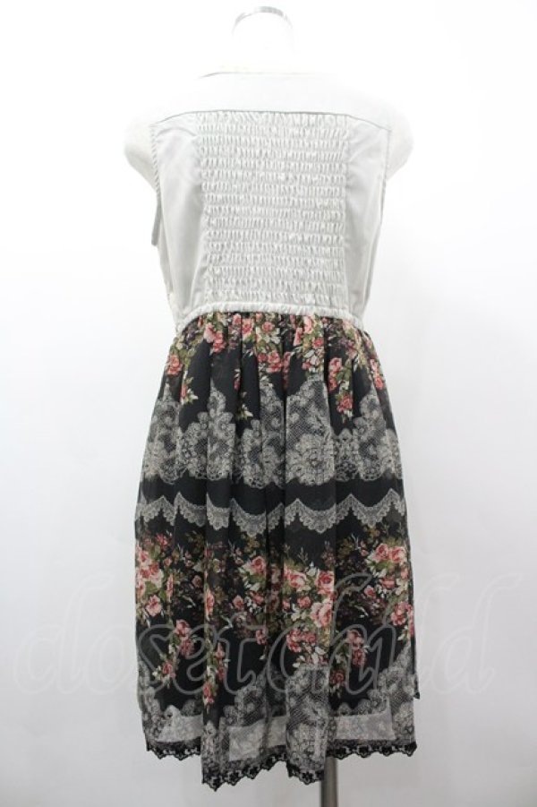 画像2: axes femme / レースX花柄スリットチュニ M 黒 I-26-03-02-037-AX-OP-TE-ZI (2)