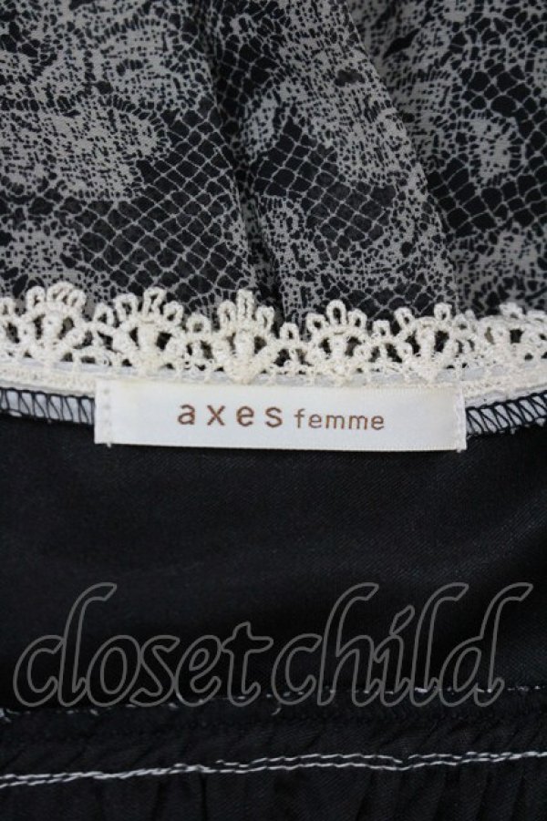 画像4: axes femme / レースX花柄スリットチュニ M 黒 I-26-03-02-037-AX-OP-TE-ZI (4)