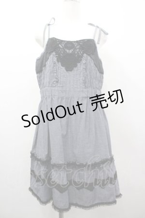 画像: axes femme / レースフリルキャミワンピース  黒 I-26-03-02-039-AX-OP-SA-ZI