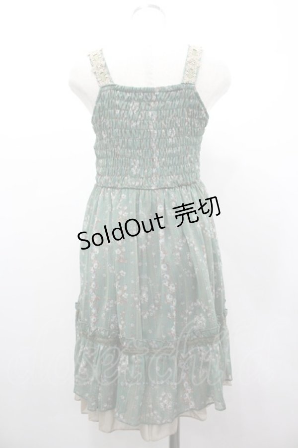 画像2: axes femme / ストライプ花柄チュニック M グリーン I-26-03-02-040-AX-OP-SA-ZI (2)