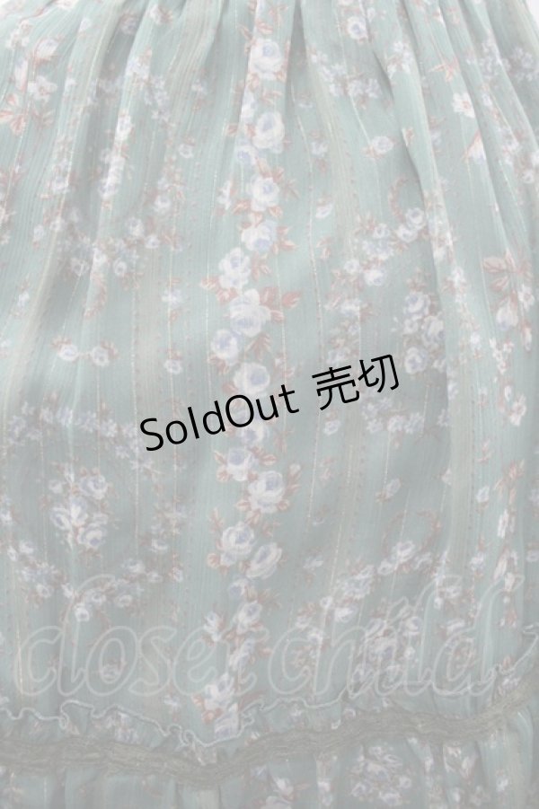 画像3: axes femme / ストライプ花柄チュニック M グリーン I-26-03-02-040-AX-OP-SA-ZI (3)