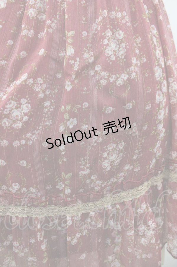 画像3: axes femme / ストライプ花柄チュニック  赤 I-26-03-02-042-AX-OP-SA-ZI (3)