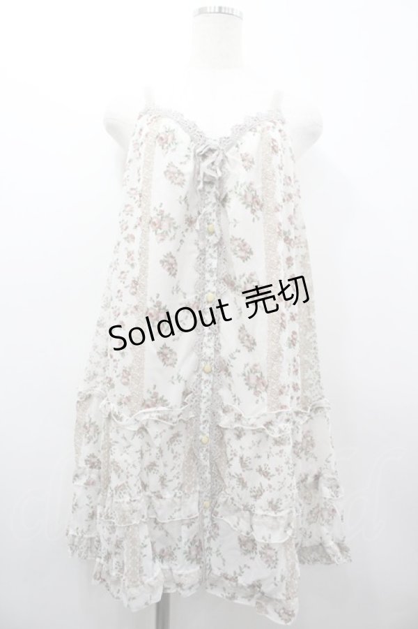 画像1: axes femme / 花Ｘレース柄キャミチュニック M キナリ I-26-03-02-044-AX-OP-SA-ZI (1)