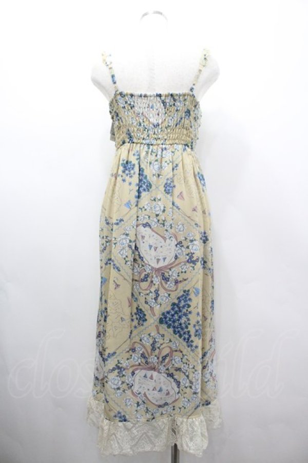 画像2: axes femme / オーシャン柄ロングOP M ベージュ I-26-03-02-045-AX-OP-SA-ZI (2)