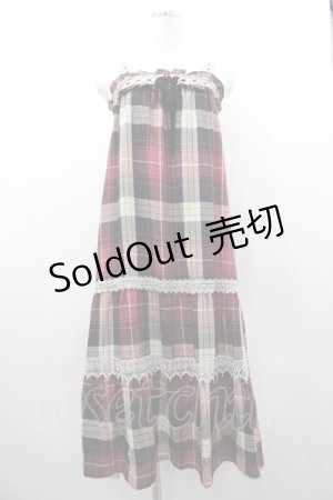 画像: axes femme / チェックキャミワンピース M 赤Ｘ黒チェック I-26-03-02-046-AX-OP-SA-ZI