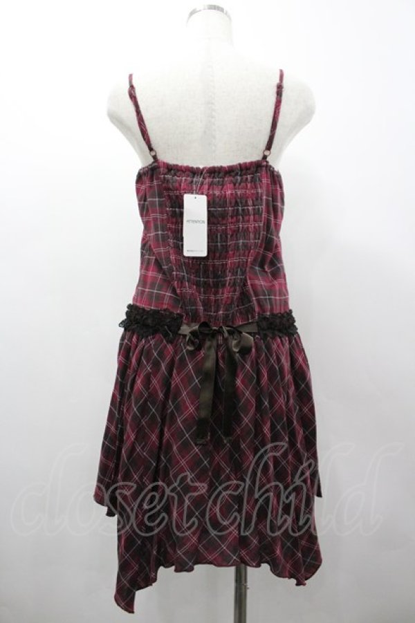 画像2: axes femme / チェックイレギュラーキャミワンピース  赤チェック I-26-03-02-048-AX-OP-SA-ZI (2)