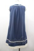 画像2: axes femme / 刺繍入りAラインチュニ M ブルー I-26-03-02-049-AX-OP-SA-ZI (2)