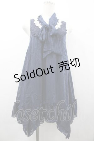 画像: axes femme / ボウタイストライプチュニック M ネイビー I-26-03-02-050-AX-OP-SA-ZI