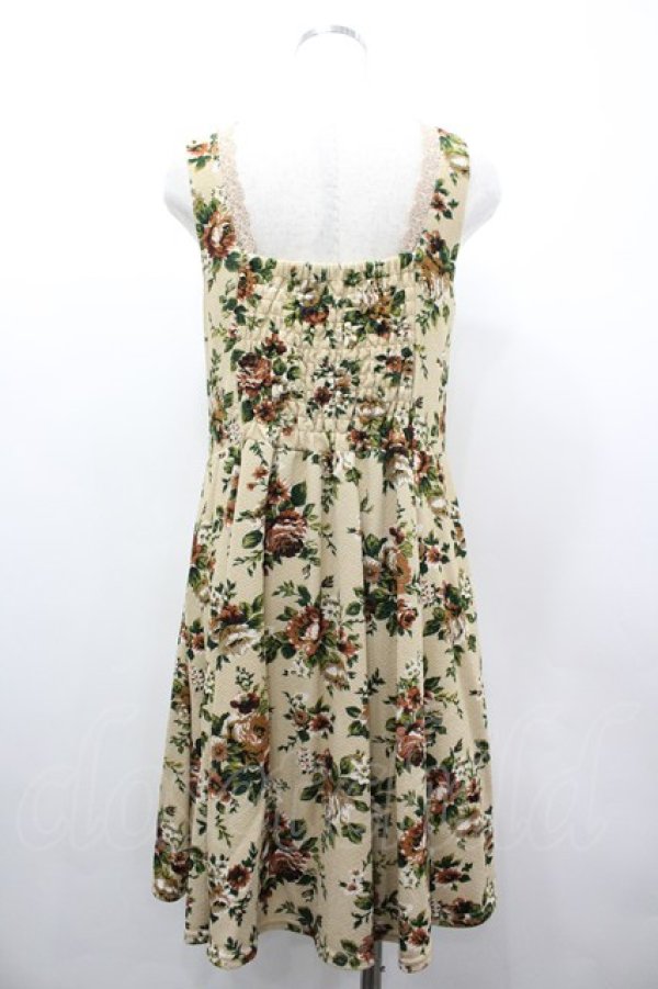 画像2: axes femme / 薔薇柄ジャンパースカート  ベージュ I-26-03-02-051-AX-OP-SA-ZI (2)