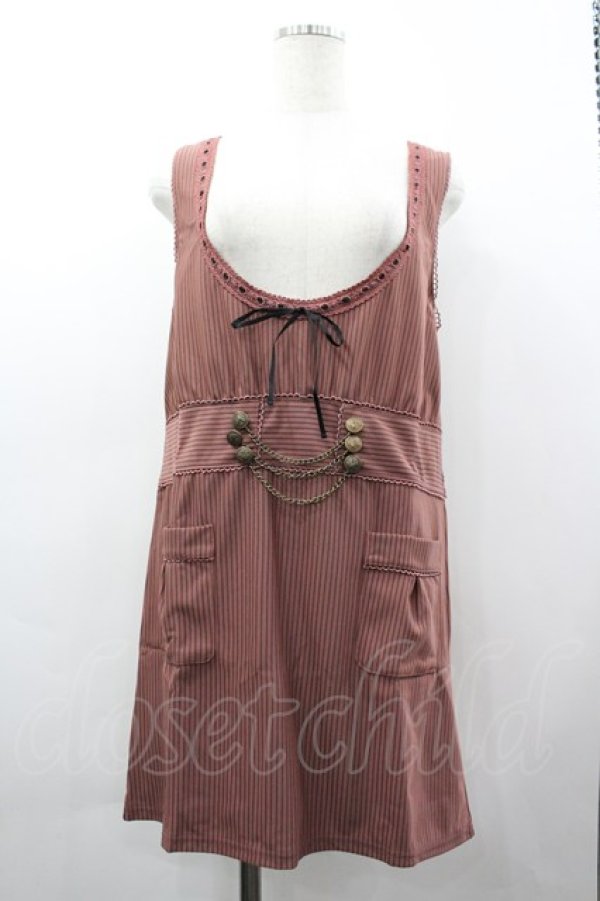 画像1: axes femme / ストライプジャンドレ M アワピンク I-26-03-02-052-AX-OP-SA-ZI (1)