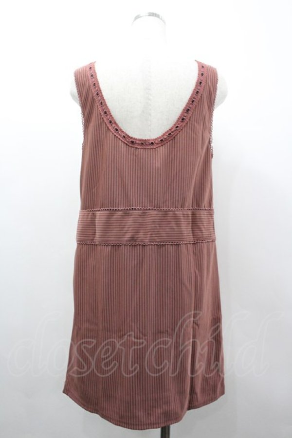 画像2: axes femme / ストライプジャンドレ M アワピンク I-26-03-02-052-AX-OP-SA-ZI (2)