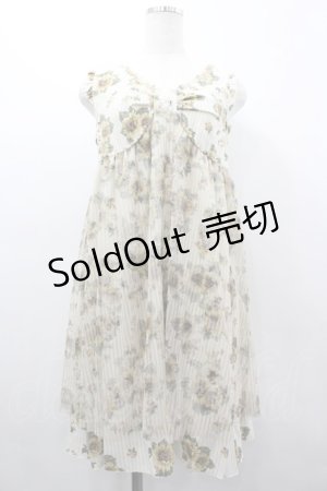 画像: axes femme / ひまわり柄チュール重ねチュニ  ベージュ I-26-03-02-054-AX-OP-SA-ZI