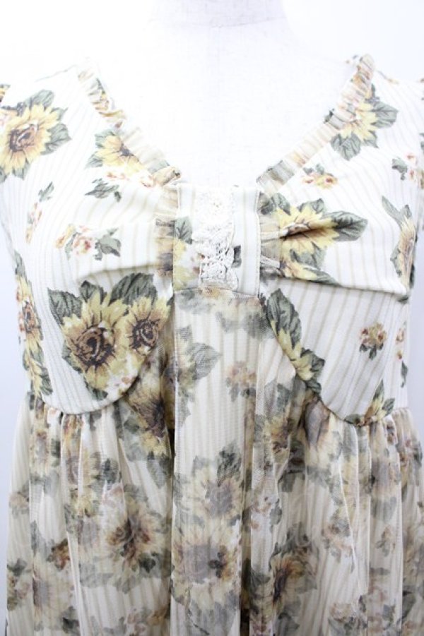 画像3: axes femme / ひまわり柄チュール重ねチュニ  ベージュ I-26-03-02-054-AX-OP-SA-ZI (3)