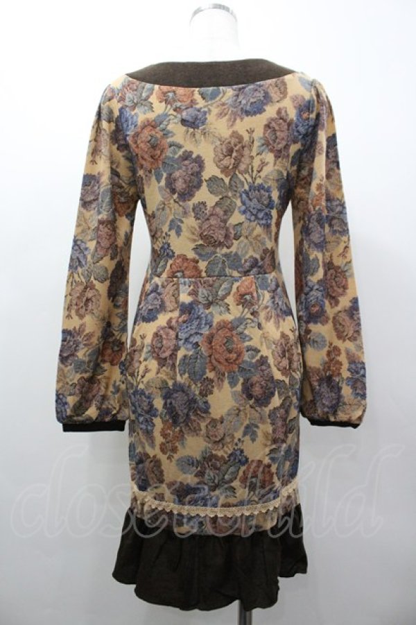 画像2: axes femme / ゴブランプリントチュニック M ベージュ I-26-03-02-057-AX-OP-SA-ZI (2)