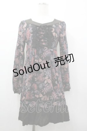 画像: axes femme / ゴブランプリントチュニック M クロ I-26-03-02-058-AX-OP-SA-ZI