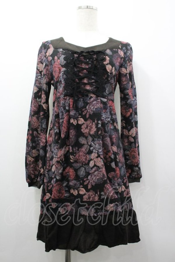 画像1: axes femme / ゴブランプリントチュニック M クロ I-26-03-02-058-AX-OP-SA-ZI (1)