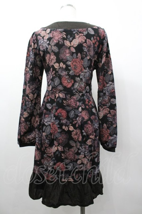 画像2: axes femme / ゴブランプリントチュニック M クロ I-26-03-02-058-AX-OP-SA-ZI (2)