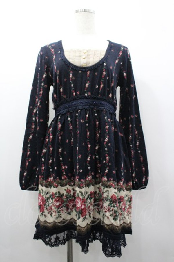 画像1: axes femme / ローズパネル柄カットチュニ M コン I-26-03-02-059-AX-OP-SA-ZI (1)