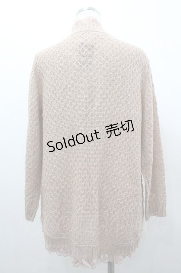 画像2: axes femme / お花モチーフ付ニットカーデ M アワピンク I-26-03-02-006-AX-TO-TE-ZI (2)