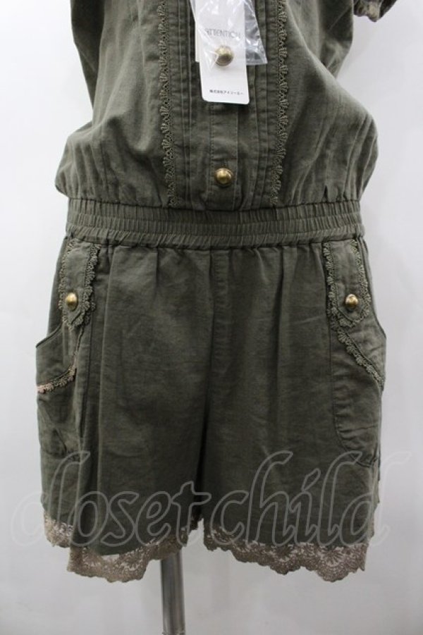 画像3: axes femme / 半袖コンビネゾン M カーキ I-26-03-02-063-AX-OP-SA-ZI (3)