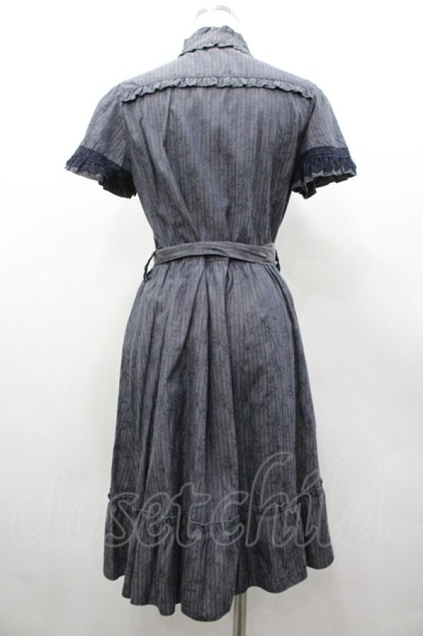 画像2: axes femme / ドビーストライプシャツOP M グレー I-26-03-02-066-AX-OP-TE-ZI (2)