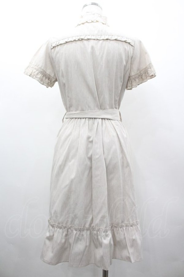 画像2: axes femme / ドビーストライプシャツOP M ベージュ I-26-03-02-067-AX-OP-TE-ZI (2)