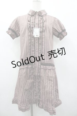 画像: axes femme / ジャガードストライプワンピ M アワピンク I-26-03-02-070-AX-OP-SA-ZI