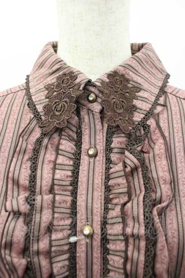 画像3: axes femme / ジャガードストライプワンピ M アワピンク I-26-03-02-070-AX-OP-SA-ZI (3)