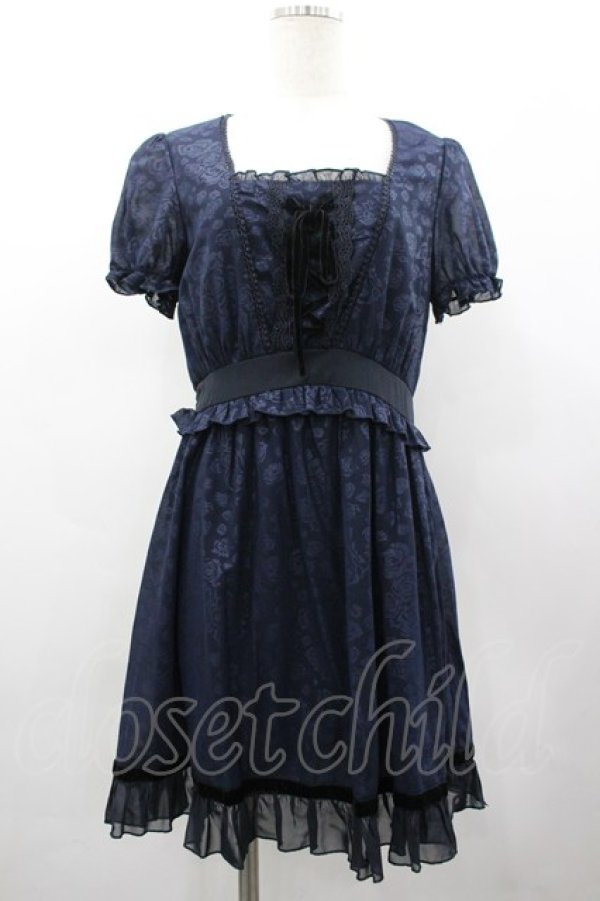 画像1: axes femme / ローズエンボス編み上げチュニック M コン I-26-03-02-076-AX-OP-SA-ZI (1)